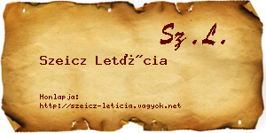 Szeicz Letícia névjegykártya